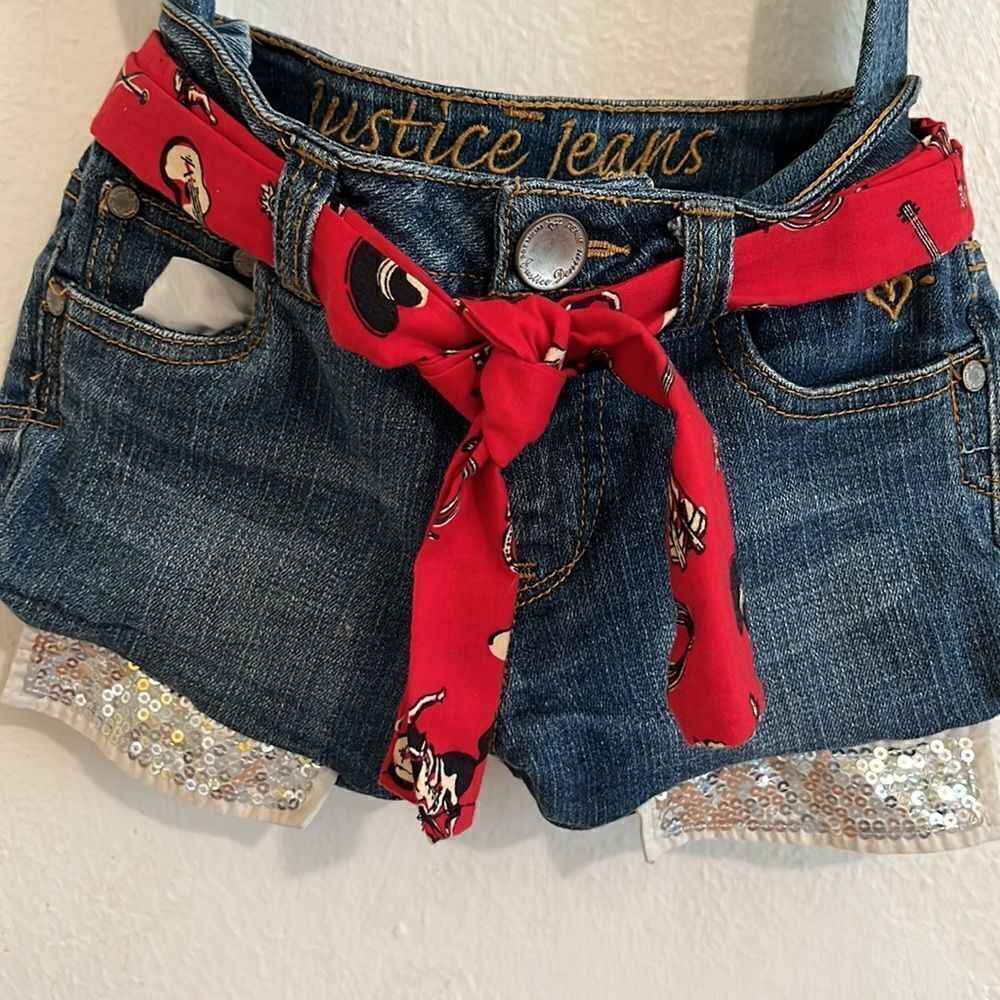 Small Jean Handbag Made From A Pair of Child’s Justice Jeans - Picture 2 of 7